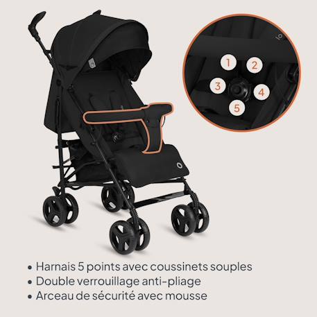 Poussette canne compacte irma 6-36 mois avec moustiquaire et amortisseurs avant Black onyx+Green emerald+Grey/dark grey 3 - vertbaudet enfant 