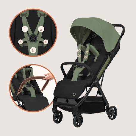 Poussette ultra-compacte julie air légère et pliable, compatible avion Beige sand+Black onyx+Green sage+Grey stone 17 - vertbaudet enfant 