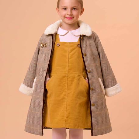Robe salopette  velours   lola Jaune 6 - vertbaudet enfant 