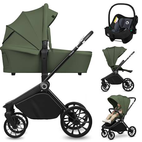 Poussette trio mika plus jusqu’à 4 ans avec nacelle, siège-auto et accessoires Beige sand+Black onyx+Green olive+Grey stone+Mocha mousse 13 - vertbaudet enfant 
