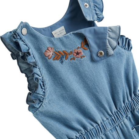 Salopette bébé en jean cléo Bleu 4 - vertbaudet enfant 