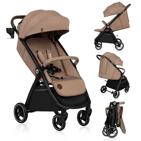 Poussette compacte ingrid légère et pliable jusqu’à 22 kg avec amortissement Beige sand+Black onyx+Green emerald+Grey stone+Pink mauve 1 - vertbaudet enfant 