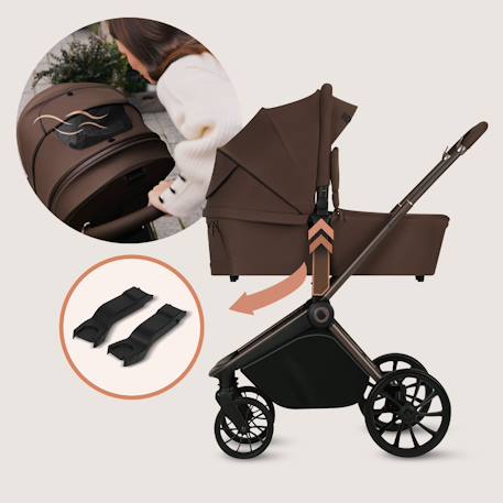 Poussette trio mika plus jusqu’à 4 ans avec nacelle, siège-auto et accessoires Beige sand+Black onyx+Green olive+Grey stone+Mocha mousse 27 - vertbaudet enfant 