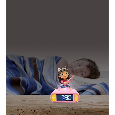 Réveil avec veilleuse lumineuse gabby dollhouse en 3d ROSE 6 - vertbaudet enfant 