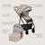 Poussette trio lionelo bianka - jusqu'à 22kg - pack poussette, nacelle, siège auto et accessoires Beige sand+Beige taupe+Black onyx+Grey stone 2 - vertbaudet enfant 