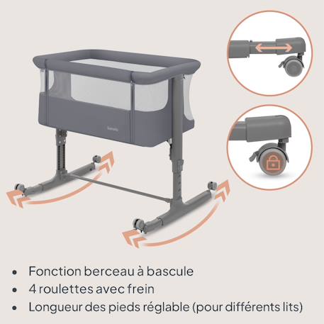 Lit cododo berceau 3en1 Aurora avec matelas et sac Beige cappuccino+Beige taupe+Green sage+Grey concrete+Grey monument 28 - vertbaudet enfant 