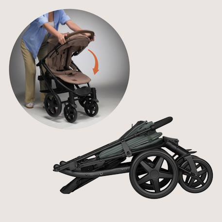 Poussette tout-terrain annet plus avec grandes roues, amortisseurs et accessoires Beige sand+Black carbon+Brown chocolate+Green forest+Stone caramel 24 - vertbaudet enfant 