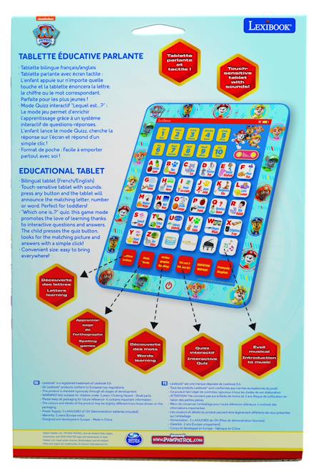 Tablette éducative bilingue pat patrouille en français et en anglais BLEU 6 - vertbaudet enfant 