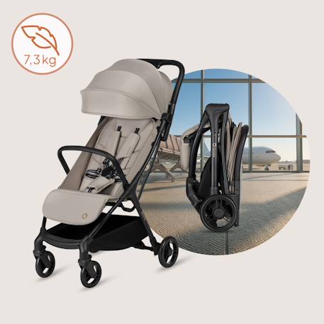 Poussette ultra-compacte agia légère jusqu’à 22 kg avec grand panier et pliage rapide Beige sand 2 - vertbaudet enfant 