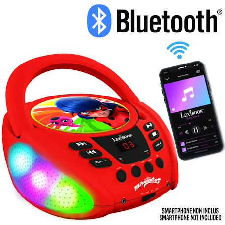 Lecteur cd bluetooth miraculous ROUGE 3 - vertbaudet enfant 