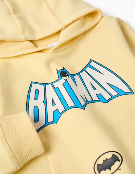 Sweat en coton peigné à capuche avec imprimé batman Jaune 3 - vertbaudet enfant 
