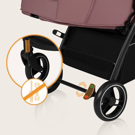 Poussette compacte ingrid légère et pliable jusqu’à 22 kg avec amortissement Beige sand+Black onyx+Green emerald+Grey stone+Pink mauve 26 - vertbaudet enfant 