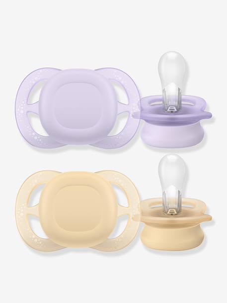 Lot de 2 sucettes ultra douces 1er âge bleu+écru+mauve+vert 9 - vertbaudet enfant 