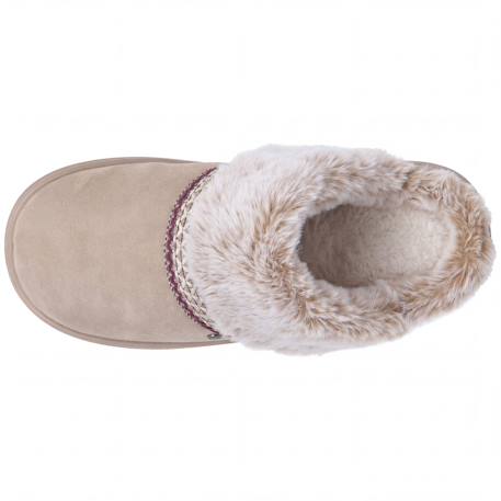 Chaussons mules cuir semelle bloup extra confort Beige+Camel 2 - vertbaudet enfant 