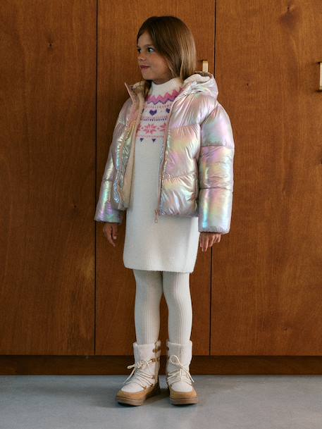 Doudoune chaude fille rose pâle 3 - vertbaudet enfant 