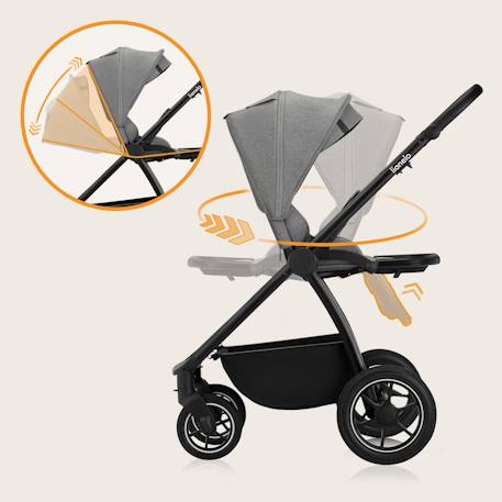 Poussette 3en1 meril jusqu’à 22 kg avec nacelle, siège-auto, sac et accessoires Beige sand+Black onyx+Grey stone 16 - vertbaudet enfant 