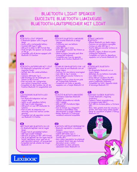 Enceinte bluetooth avec figurine lumineuse licorne ROSE 6 - vertbaudet enfant 