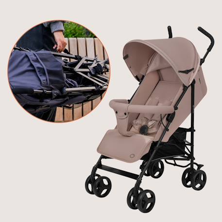 Poussette canne compacte elia légère 6-36 mois avec moustiquaire Beige taupe+Black onyx+Brown chocolate+Green graphite 2 - vertbaudet enfant 