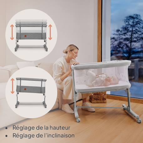 Lit cododo berceau 3en1 Aurora avec matelas et sac Beige cappuccino+Beige taupe+Green sage+Grey concrete+Grey monument 23 - vertbaudet enfant 