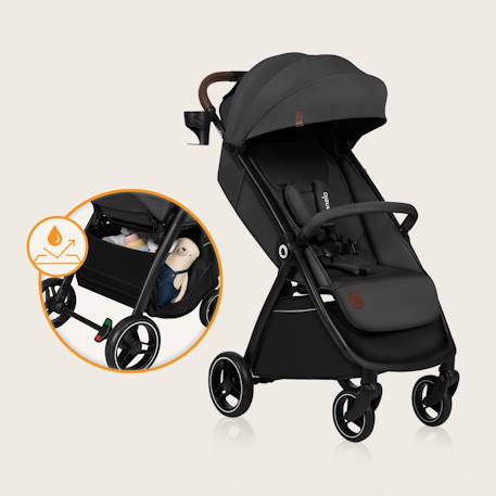 Poussette compacte ingrid légère et pliable jusqu’à 22 kg avec amortissement Beige sand+Black onyx+Green emerald+Grey stone+Pink mauve 24 - vertbaudet enfant 
