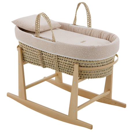 Couffin bébé matelassé avec support en bois Rose/blanc+Rose/naturel 6 - vertbaudet enfant 