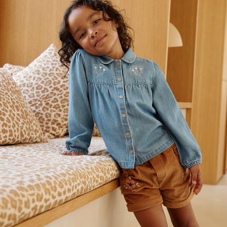 Blouse enfant en jean cléo Bleu 5 - vertbaudet enfant 