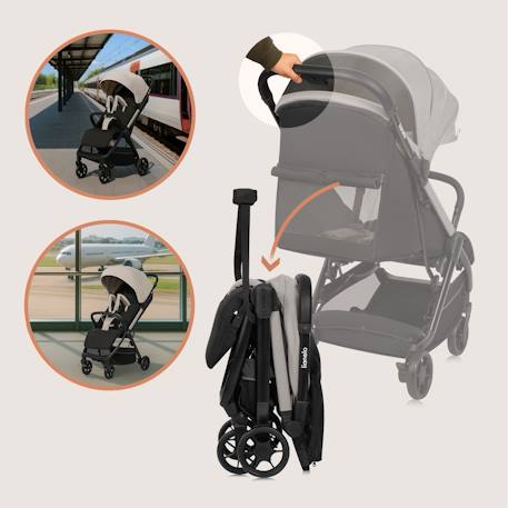 Poussette ultra-compacte julie air légère et pliable, compatible avion Beige sand+Black onyx+Green sage+Grey stone 3 - vertbaudet enfant 