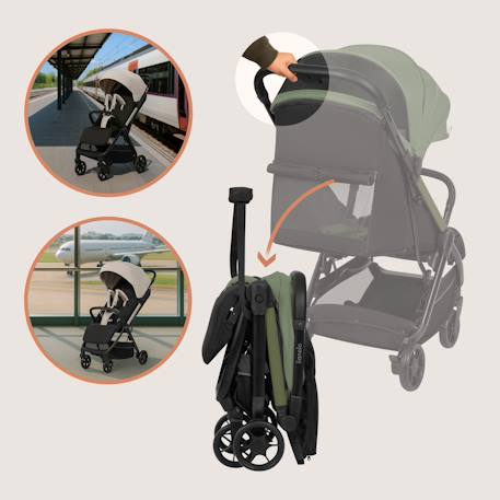 Poussette ultra-compacte julie air légère et pliable, compatible avion Beige sand+Black onyx+Green sage+Grey stone 14 - vertbaudet enfant 