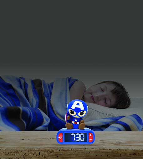 Réveil avec veilleuse captain america en 3d BLEU 6 - vertbaudet enfant 