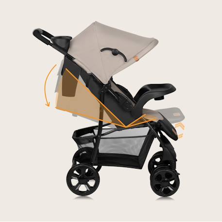 Poussette tout-terrain emma 6-36 mois avec sac et pliage rapide Beige latte+Coral pink+Green emerald+Grey dove 6 - vertbaudet enfant 
