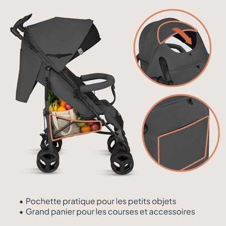 Poussette canne compacte irma 6-36 mois avec moustiquaire et amortisseurs avant Beige sand+Black onyx+Green emerald+Grey stone+Grey/dark grey 22 - vertbaudet enfant 