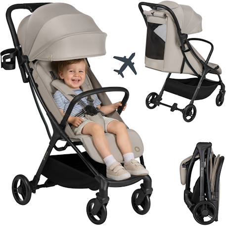 Poussette ultra-compacte agia légère jusqu’à 22 kg avec grand panier et pliage rapide Beige sand 1 - vertbaudet enfant 