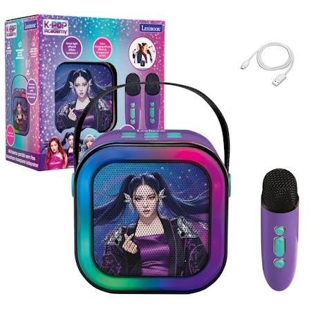 Enceinte karaoké portable k-pop academy avec deux microphones sans fil Violet 1 - vertbaudet enfant 
