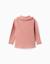 T-shirt à manches longues côtelé avec col à volants Blanc+Rose 6 - vertbaudet enfant 