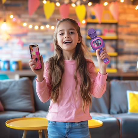 Karaoke microphone sans fil k-pop academy - microphone lumineux avec haut-parleur Purple/blue/pink 4 - vertbaudet enfant 
