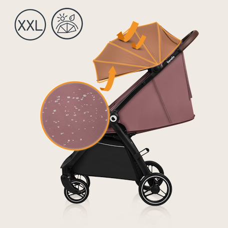 Poussette compacte ingrid légère et pliable jusqu’à 22 kg avec amortissement Beige sand+Black onyx+Green emerald+Grey stone+Pink mauve 27 - vertbaudet enfant 