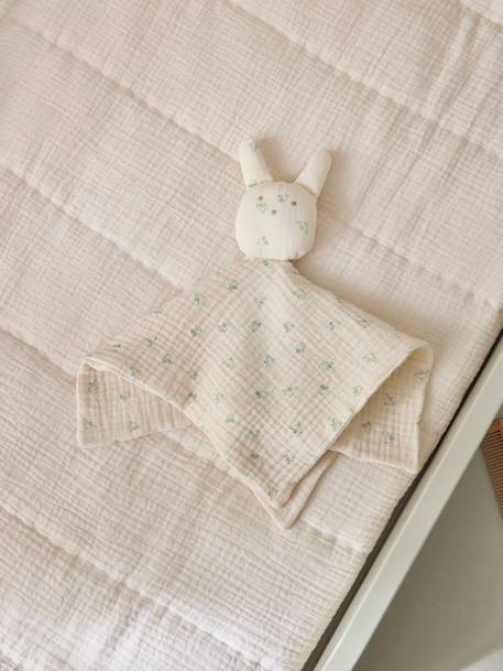 Doudou lapin gaze de coton biologique - imprimé hirondelles Imprimé hirondelles 1 - vertbaudet enfant 