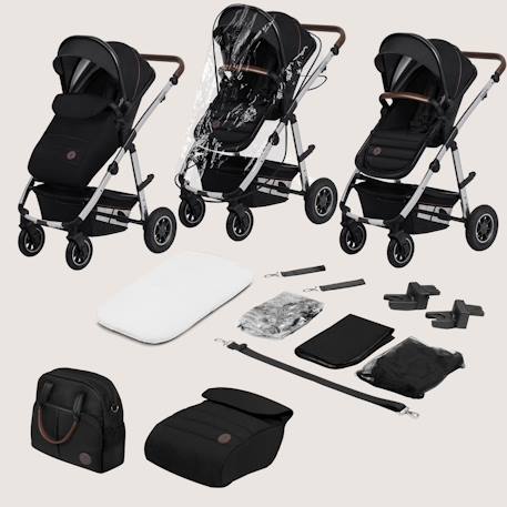 Poussette 3en1 amber jusqu’à 22 kg avec nacelle, siège-auto, sac et accessoires Beige sand+Black onyx+Black silver+Brown chocolate+Green forest+Grey graphite 18 - vertbaudet enfant 