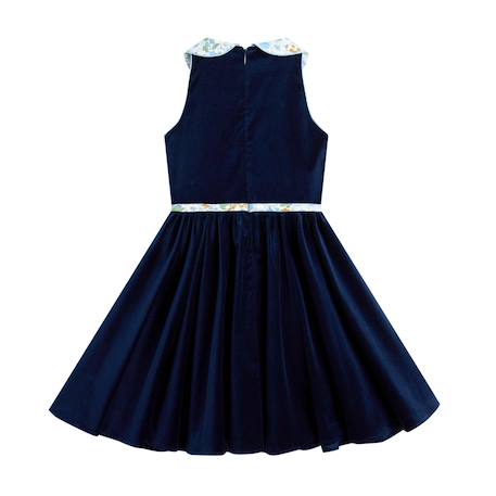 Robe fille en velours hepburn Bleu marine 4 - vertbaudet enfant 