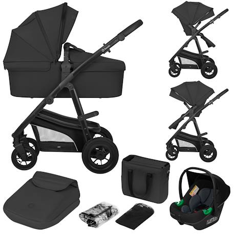 Poussette trio lionelo bianka - jusqu'à 22kg - pack poussette, nacelle, siège auto et accessoires Beige sand+Beige taupe+Black onyx+Grey stone 13 - vertbaudet enfant 
