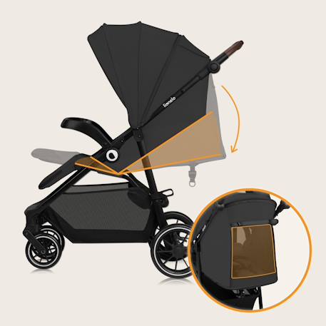 Poussette tout-terrain emma one 6-48 mois avec grandes roues et pliage rapide Beige sand+Green forest+Grey stone 16 - vertbaudet enfant 