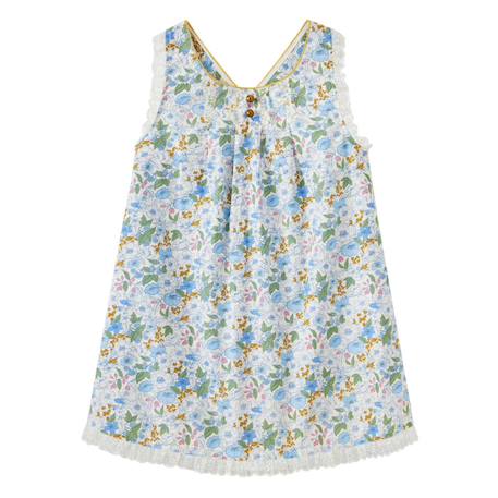 Robe cérémonie  fleurie   à bretelles croisées  anaïs Bleu ciel rose 3 - vertbaudet enfant 