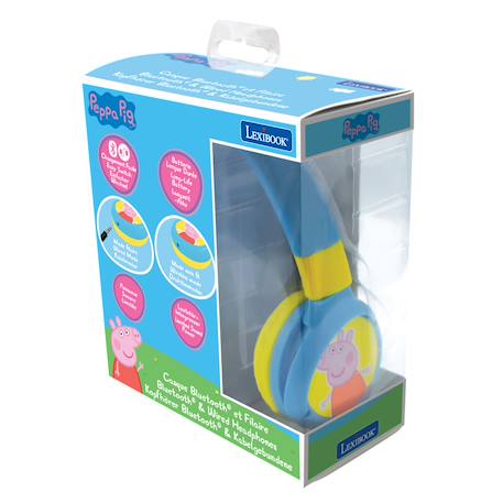 Casque 2 en 1 peppa pig bluetooth et filaire confortable et pliable avec limitation de son BLEU 4 - vertbaudet enfant 