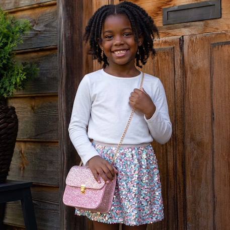 Sac à main enfant pailleté skyline glamour Or+Rose 5 - vertbaudet enfant 