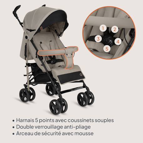 Poussette canne compacte irma 6-36 mois avec moustiquaire et amortisseurs avant Beige sand+Black onyx+Green emerald+Grey stone+Grey/dark grey 3 - vertbaudet enfant 