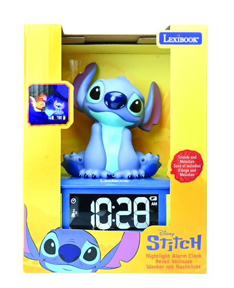 Réveil avec veilleuse lumineuse Stitch en 3d et effets sonores BLEU 3 - vertbaudet enfant 