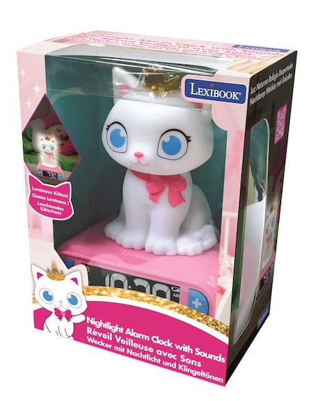 Réveil avec veilleuse lumineuse chat en 3d ROSE 3 - vertbaudet enfant 
