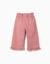 Pantalon à jambe large en sergé avec volants Rose 2 - vertbaudet enfant 