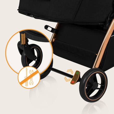 Poussette compacte ingrid légère et pliable jusqu’à 22 kg avec amortissement Beige sand+Black onyx+Green emerald+Grey stone+Pink mauve 8 - vertbaudet enfant 