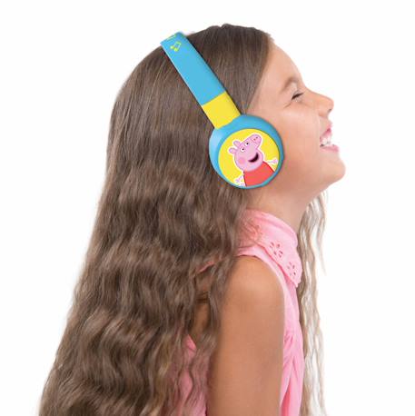 Casque 2 en 1 peppa pig bluetooth et filaire confortable et pliable avec limitation de son BLEU 5 - vertbaudet enfant 